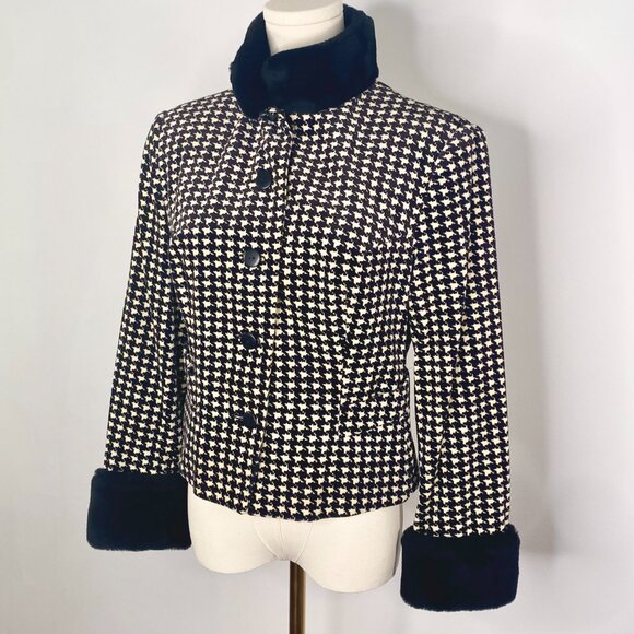HoundsTooth Fur Jacket - Byblos by Gianni Versace and Alan Cleave - Picture 7 of 8